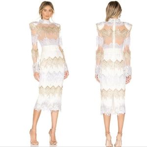 Pre love Zhivago Chrysler Beaded Embroidered Long Sleeve Dress in Moet Size 4